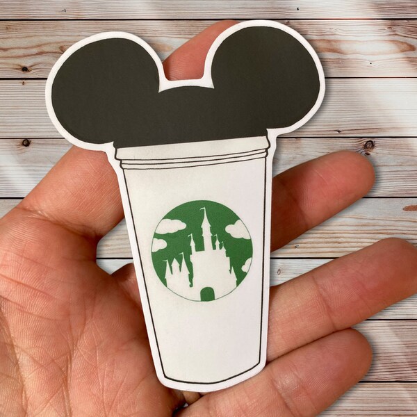 Mickey Castle Cup Sticker | Mickey Castle Cup Vinyl Sticker | Mickey Coffee Dye Cut Sticker / Mickey Coffee Decal | Mickey Coffee |