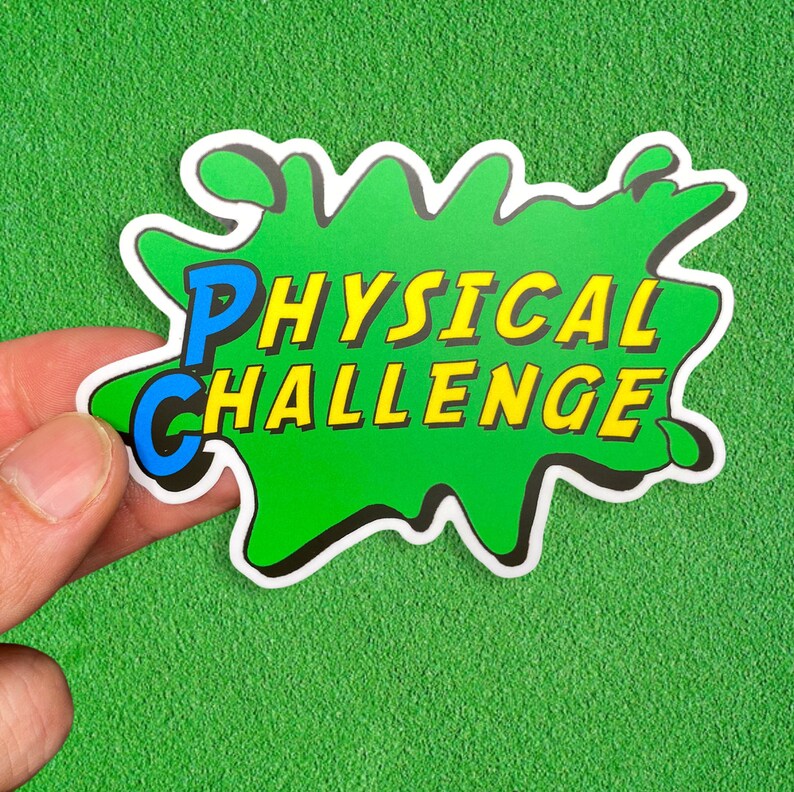 Physical Challenge Sticker nickelodeon stickers pop culture decals Decal Dye cut sticker Vinyl Sticker double dare Sticker image 3