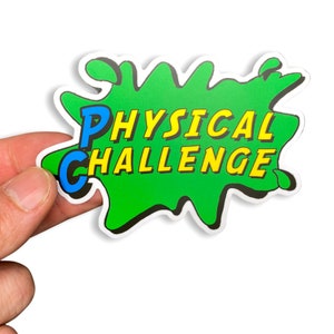 Physical Challenge Sticker nickelodeon stickers pop culture decals Decal Dye cut sticker Vinyl Sticker double dare Sticker image 1