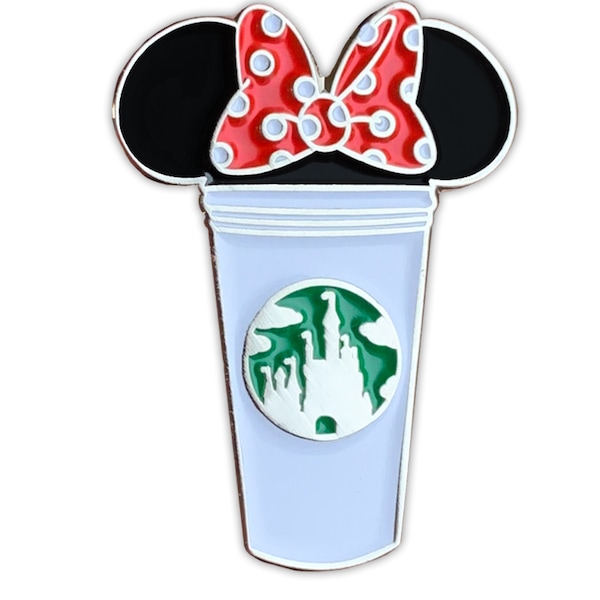 Minnie Castle Coffee Cup Pin | Disney Themed Pins | Minnie Mouse Pins