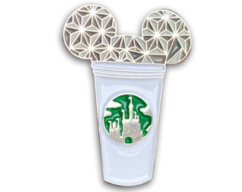 Epcot Castle Coffee Cup Pin | Epcot Pins | Magic Kingdom Pins | Theme Park Pins | Vintage Disney