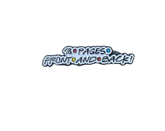 18 Pages Front and Back! Enamel pin
