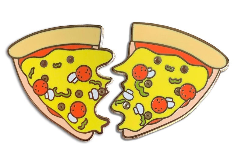 Pizza Pair  Sticking Together   Best friends pins BFF Pin image 0