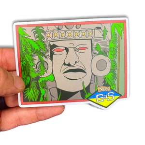 Legends of the Hidden Temple Olmec Sticker / taglio di tintura da tavolo / spille da gioco da tavolo / Decalcomania / Adesivo taglio tinto / Adesivo vinile