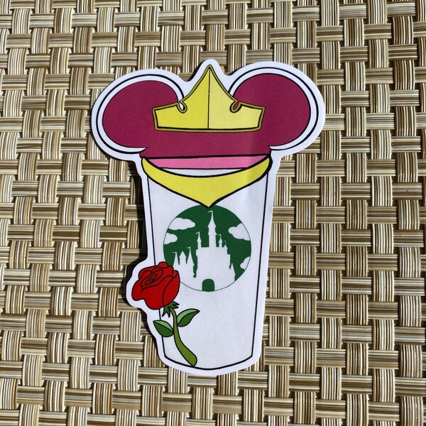 Sleeping Beauty Castle Cup Sticker | Sleeping Beuty Castle Cup Vinyl Sticker | Sleeping Beauty Coffee Dye Cut Sticker / Princess Decal