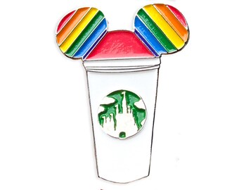 Pride Mickey Castle Coffee Cup Pin | Disney pins | Pride pins | rainbow accessories