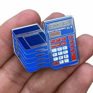 Old School Calculator Pin School Pins 90's Nostalgia Pin Homework Pin Back in school image 1