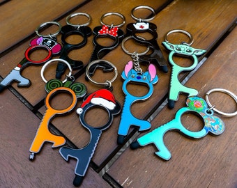 Mouse Head Door Opener With Stylus Tip | The Child | Nurse Door Opener | Bottle Opener | Keychain | Disney door opener