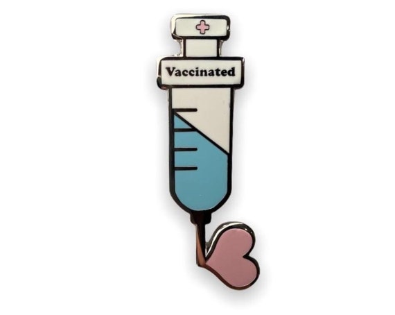 Vaccinated Enamel pin | im vaccinated pin | nurse pins | hospital pins | doctor pins | medical pins