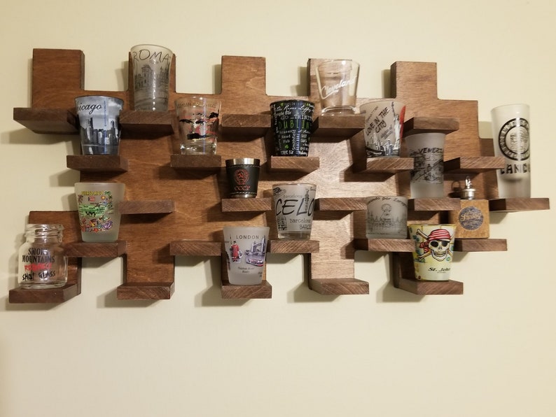 Shot Glass Display Case Wall Mount Etsy