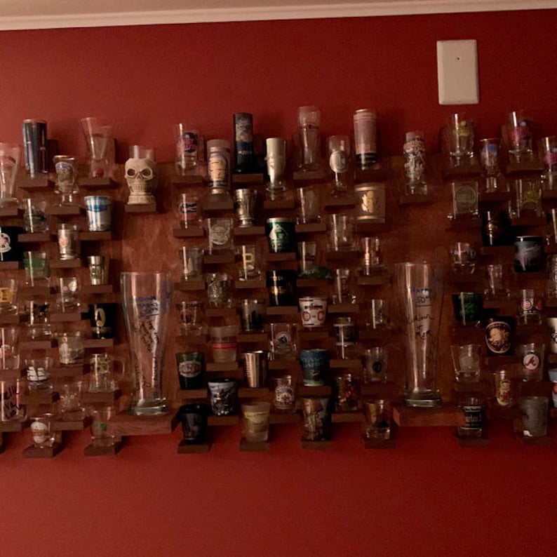 Large Shot Glass Display Case With 91 Shelves and 2 Bottle Etsy UK