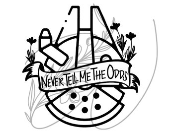 Ne me dites jamais les chances V2 - fichier de coupe Cricut PNG SVG Star Wars