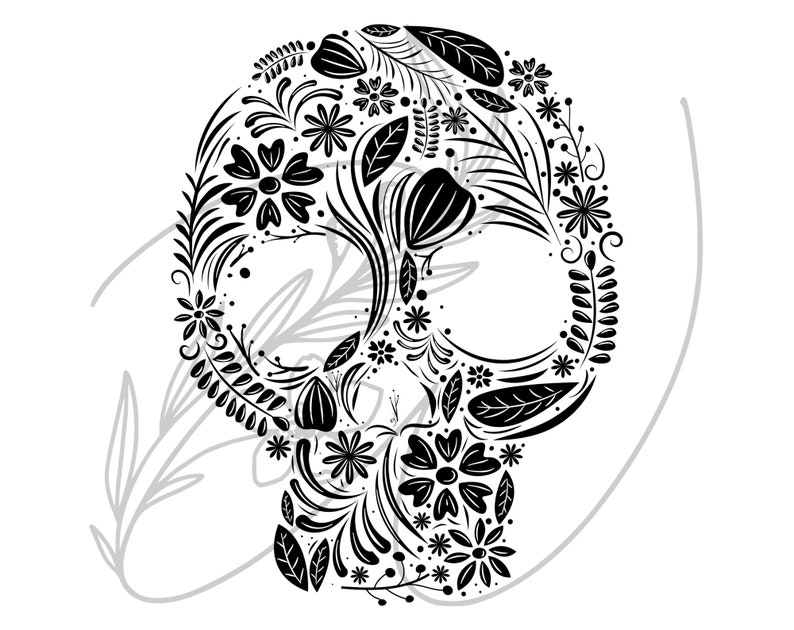 Floral Skull SVG PNG Cricut Cut File Halloween | Etsy