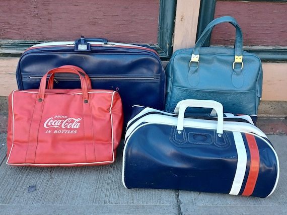 Vintage 1960s-1970s Carry On Luggage Bag, CHOOSE: Red… - Gem