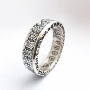 Anillo de plata con moneda italiana de 500 liras - Italia 500 liras - Joyería italiana - Anillo de plata con moneda italiana - Anillos de plata con moneda - Anillo de moneda italiana
