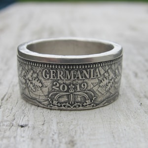 Germany Silver Coin Ring - Deutsches coin ring - Germania - coin ring Germania - German silver coin ring - 2019 - silver coin ring Germania