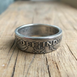 United Kingdom Silver Shilling Coin Ring - British Coin Ring - Shilling Coin Ring - UK coin ring - Great Britain Coin Ring - United Kingdom