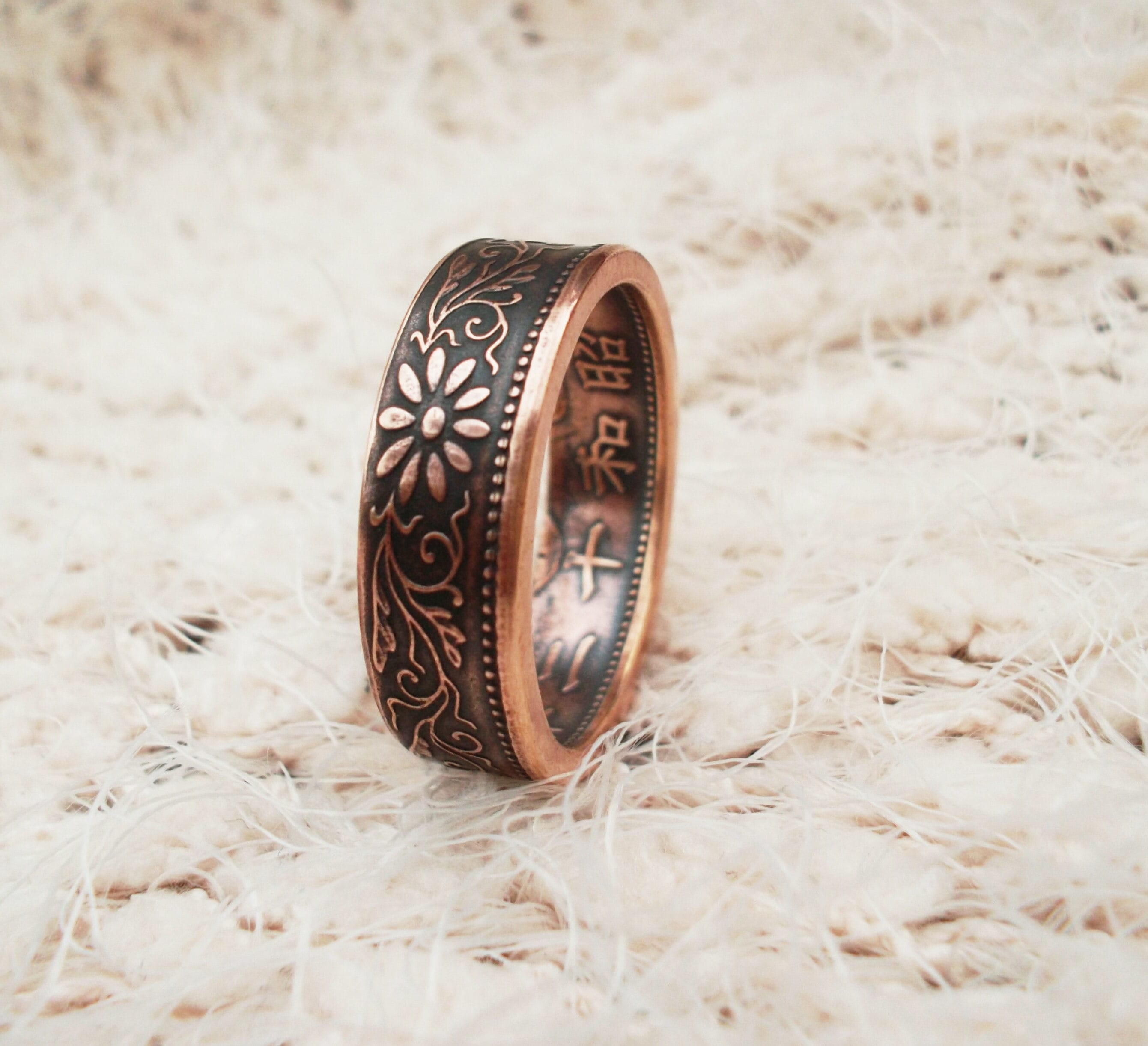 Coin Ring, Japanese Coin Ring, Coin Ring, Bronze Ring, Japanese Jewelry ...