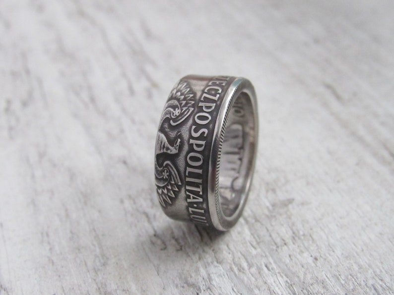 Coin Ring Poland Polish souvenir Coin Ring Souvenir from Poland 20 zlotych Rings from Coins Polski złotyh Free Shipping image 2