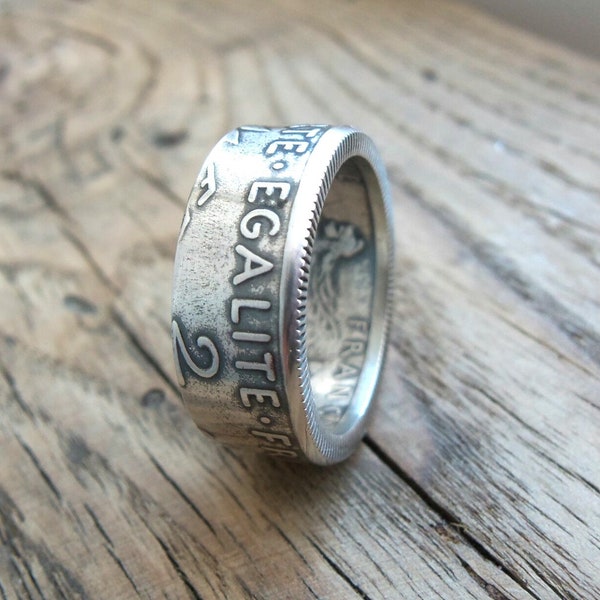 SilberRing Frankreich - Französischer Schmuck - Französischer Münzring - Französischer Silber Münzring - Ring aus französischer Münze - Handgemachte Ringe