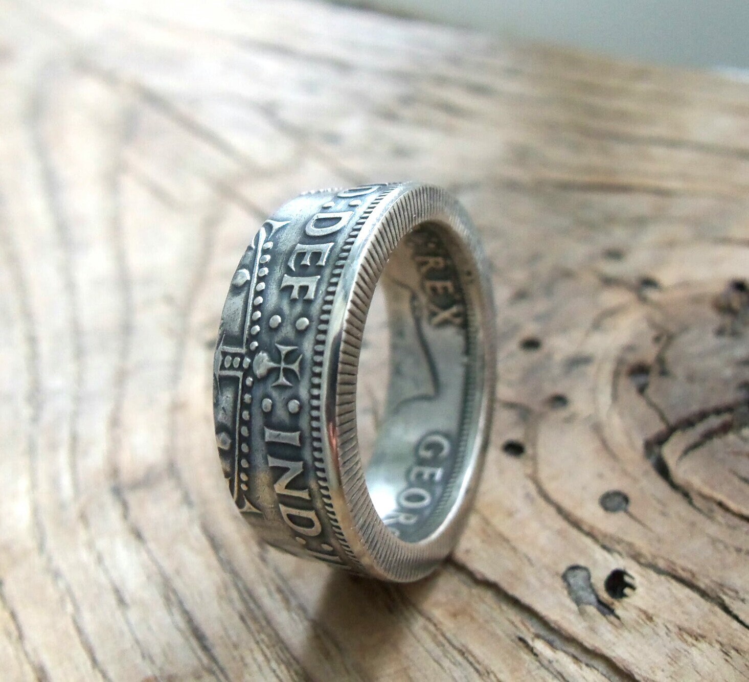 British Silver Coin Ring -Jewelry-Silver Coin Ring -British Jewelry -…