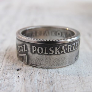 Coin Ring Poland Polish souvenir Coin Ring Souvenir from Poland 20 zlotych Rings from Coins Polski złotyh Free Shipping image 5