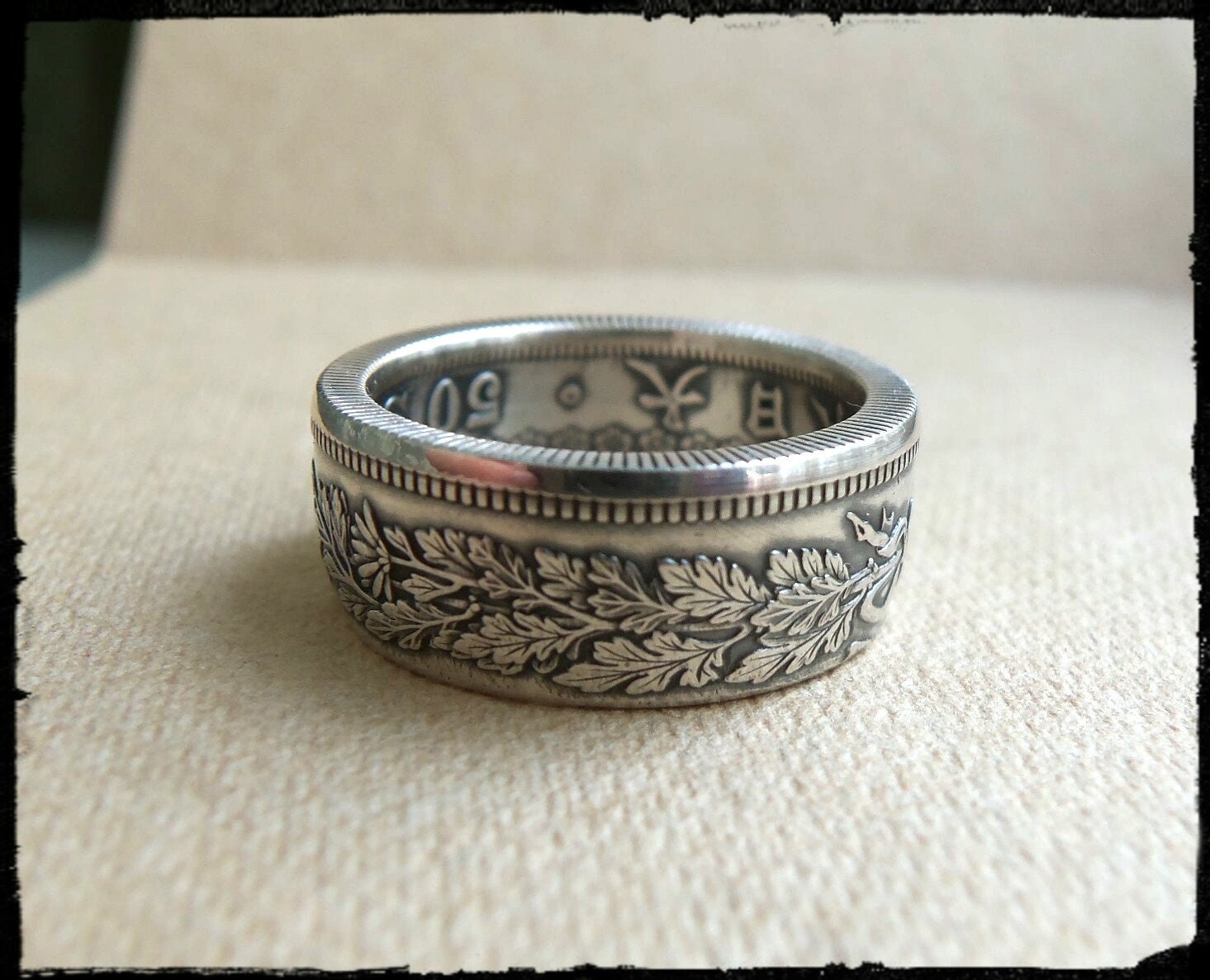 Japanese Silver Coin Ring Silver 50 sen coin Japan 50 Sen | Etsy