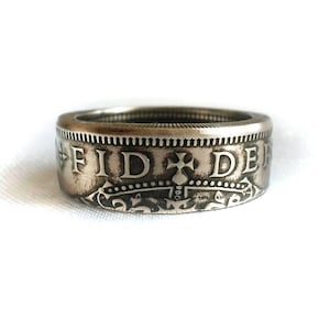 Great Britain One Shilling Coin Ring - Ring from coin - Ring from UK coin - Shilling coin ring - Coin jewelry