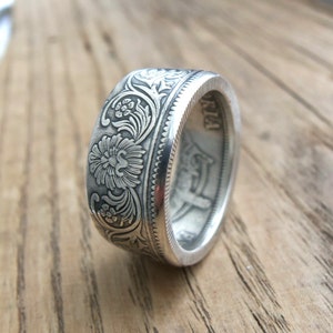 British India One Rupee Coin Ring - One Rupee Coin - India Coin Ring - British India Silver Coin Ring