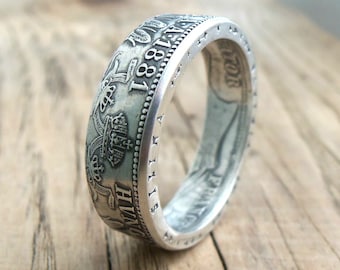 Silberring aus Münzen aus Österreich – Österreichische Silberringe – Österreichischer Herren-Silberring ab 1 Florin – Ringe aus Münzen – Österreichischer Schmuck