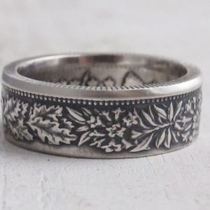 Swiss Silver Coin Ring - Helvetia - Helvetia coin ring - Silver ring from coin - Switzerland - Swiss jewelry - Coin jewelry-Silver coin ring