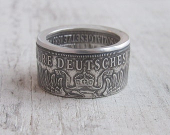 German Silver Coin Ring - Germany Coin Ring - Deutschland - Souvenir from Germany - Coin Ring Germany - Coin Jewelry - Silver German Ring