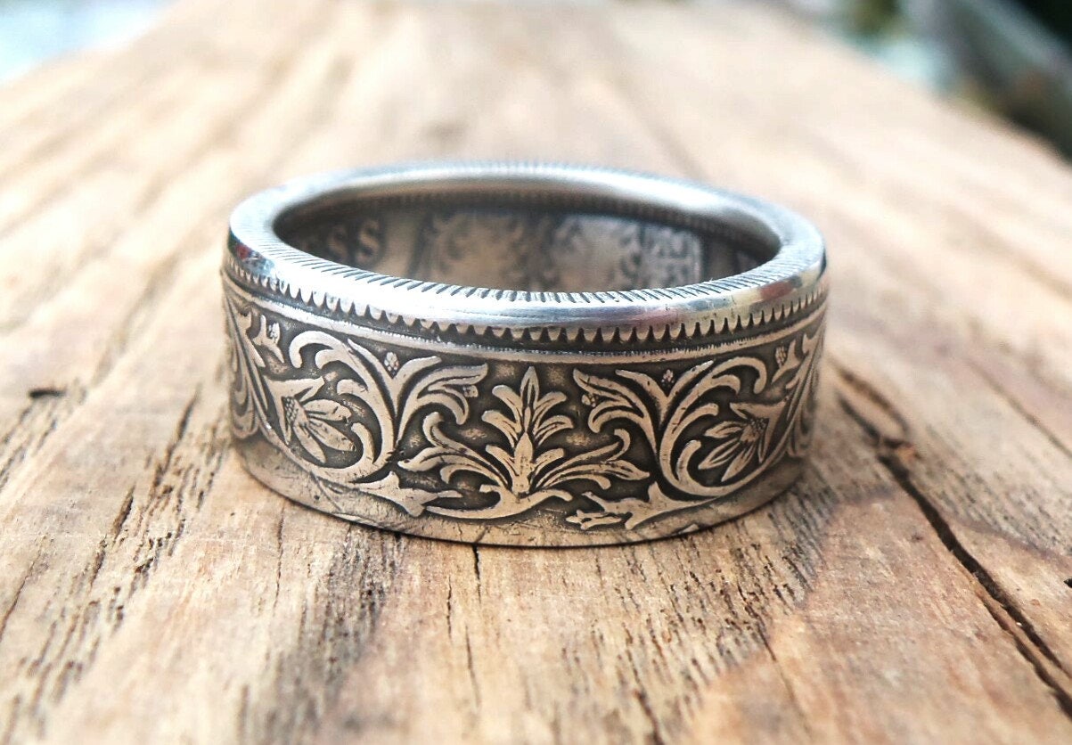 Silver Rupee Coin Ring India 1877 1901 One Rupee Coin - Etsy