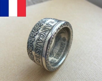 49th Birthday 1974 - French coin ring 1974 - Silver French coin ring - Ring from coin 1974 - Coin ring France - 49st anniversary