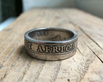 East Africa Coin Ring - British East Africa George VI One Shilling Coin Ring - African Jewelry - Coin Jewelry - Souvenir from Africa
