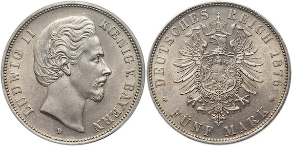 オールド／リング／ドイツ／5マルク銀貨／♯15 ドイツ 銀貨リング 5マルク 1874-1876 - ドイツコインリング - 5マルク