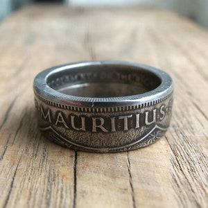 Mauritius One Rupee Coin Ring - Mauritius coin ring - Mauritius - African coin ring - Ring from Mauritius coin - Free Shipping