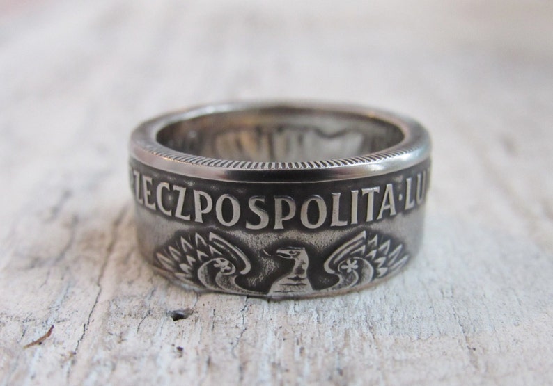 Coin Ring Poland Polish souvenir Coin Ring Souvenir from Poland 20 zlotych Rings from Coins Polski złotyh Free Shipping image 1