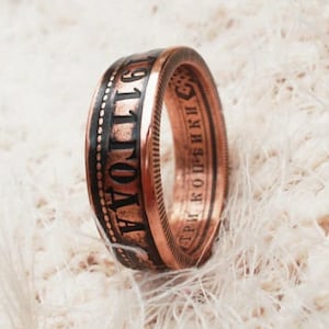 Russian Copper Coin Ring 1867-1917 - , 3 Kopeks,2 Kopeks. Russian Empire - Handmade - Russian Coin Ring - Ring From Copper Coin