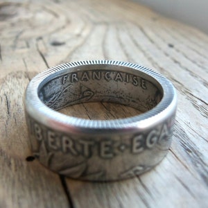 Silver coin ring France French jewelry French coin ring French silver coin ring Ring from French coin Handmade Rings image 5