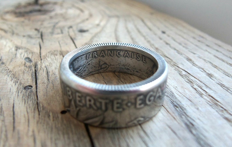 Silver coin ring France French jewelry French coin ring French silver coin ring Ring from French coin Handmade Rings image 5