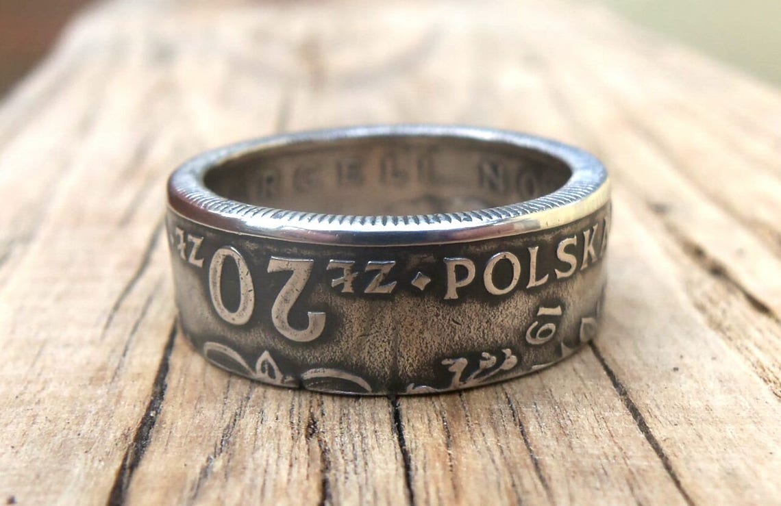 Polish Souvenir Coin Ring Polish Jewelry Souvenir From Etsy