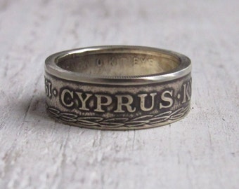Cyprus Coin Ring - Cypriot coin ring - Coin jewelry - Coin ring - Ring from coin - Cyprus jewelry - Coin rings for women mens
