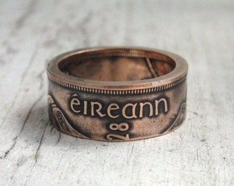 Ireland Coin Ring, Ring From Irish Coin, Travel Gift, Coin Ring Ireland, Irish Jewelry, Irish Souvenir, Ireland, Irish Coin Ring