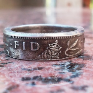 Great Britain One Shilling Coin Ring - Handmade For Men And Women - Ring from UK coin - UK jewelry