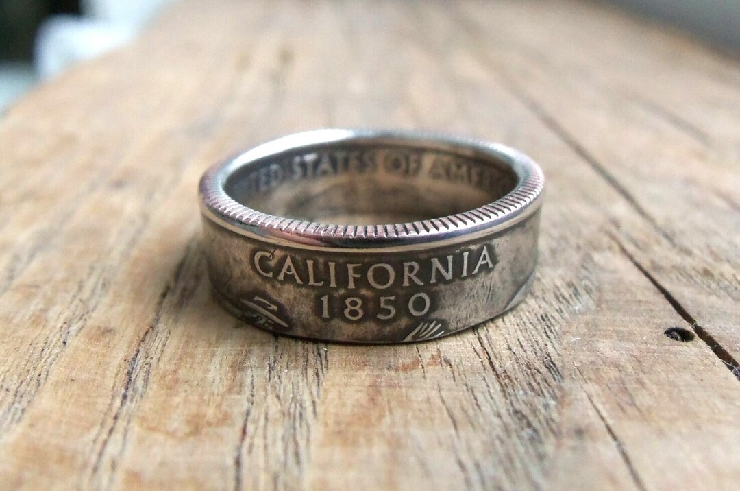 State Coin Rings California Coin Ring - California State Ring - Travel Ring - State ...