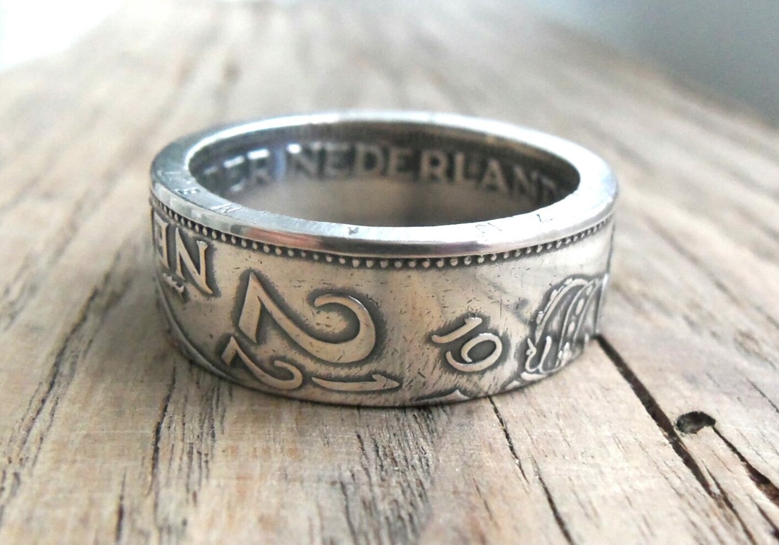 Silver Coin Ring Netherlands - Dutch Coin Ring - Netherlands 2 1/2 ...