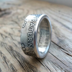 Silver coin ring France French jewelry French coin ring French silver coin ring Ring from French coin Handmade Rings image 3