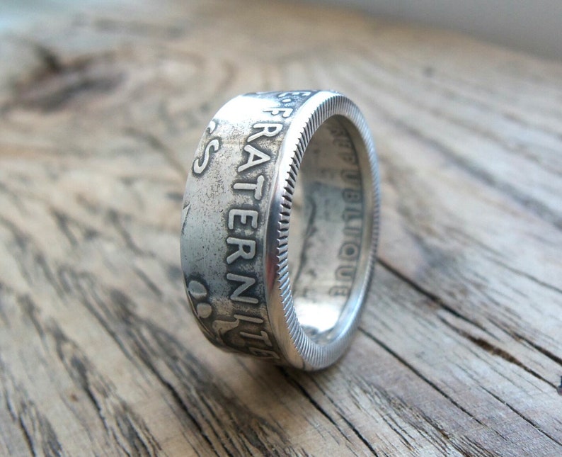Silver coin ring France French jewelry French coin ring French silver coin ring Ring from French coin Handmade Rings image 3