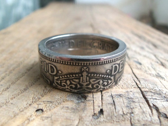 United Kingdom Half Crown Coin Ring British Coin Ring Half Crown
